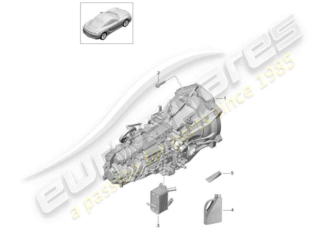 a part diagram from the porsche cayman parts catalogue
