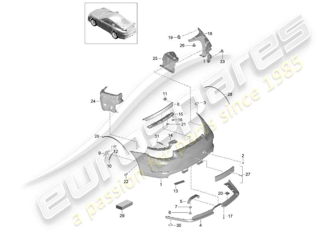 a part diagram from the porsche 991 parts catalogue