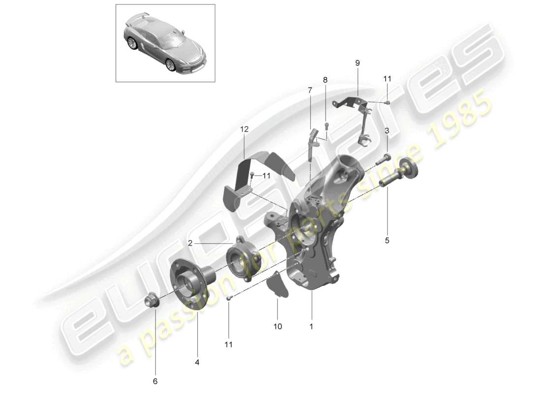 a part diagram from the porsche 2016 (981 cayman gt4) parts catalogue