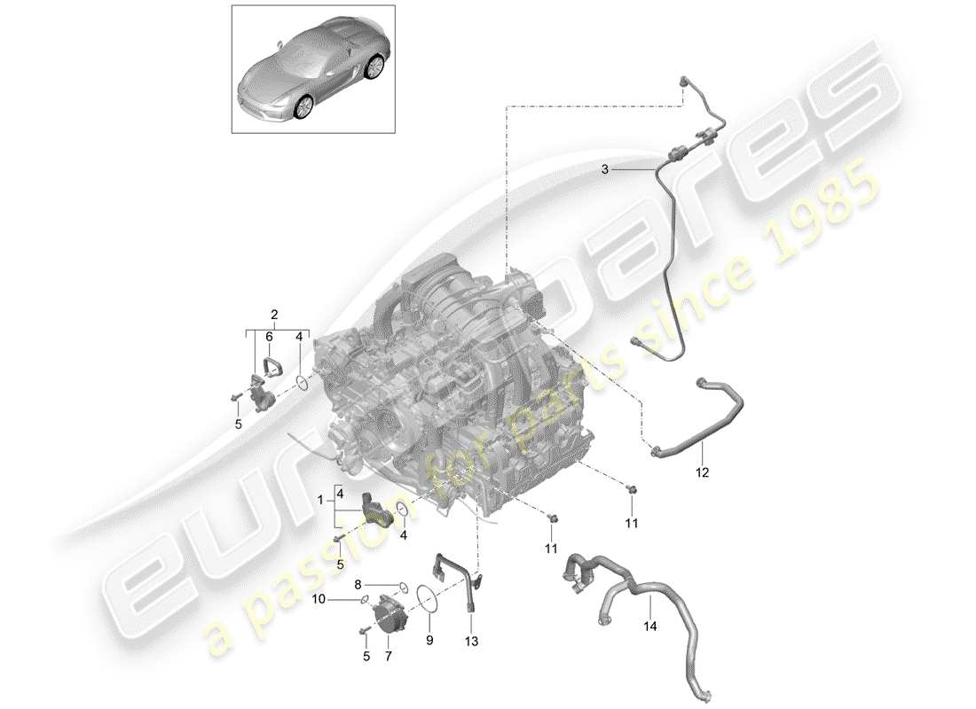 a part diagram from the porsche boxster parts catalogue