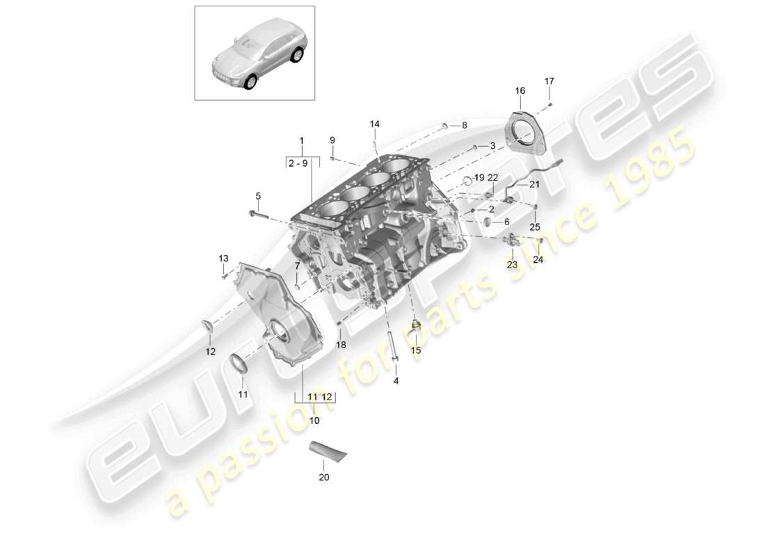 a part diagram from the porsche macan parts catalogue