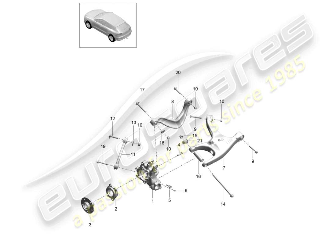 VIEW PARTS DIAGRAMS FROM THE PORSCHE MACAN PARTS CATALOGUE a part diagram from the porsche macan parts catalogue
