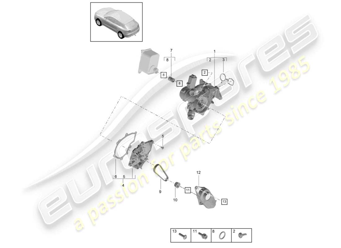 a part diagram from the porsche macan parts catalogue