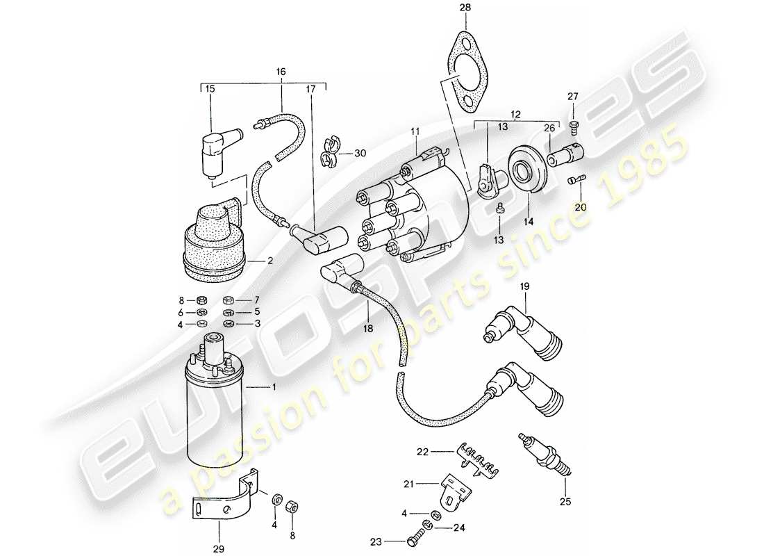 a part diagram from the porsche 944 parts catalogue