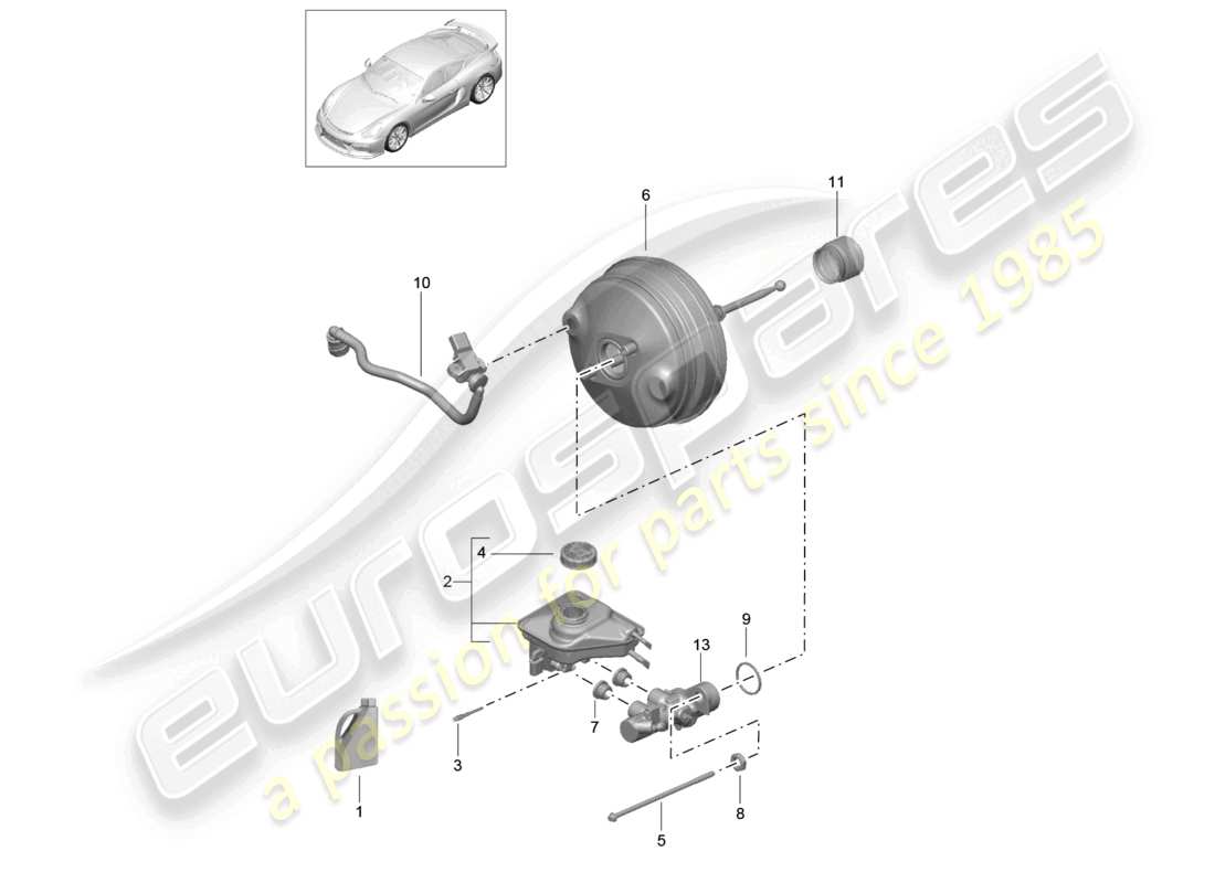 a part diagram from the porsche cayman parts catalogue