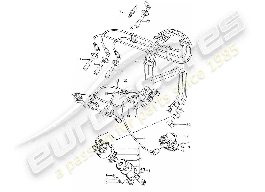 a part diagram from the porsche 964 parts catalogue