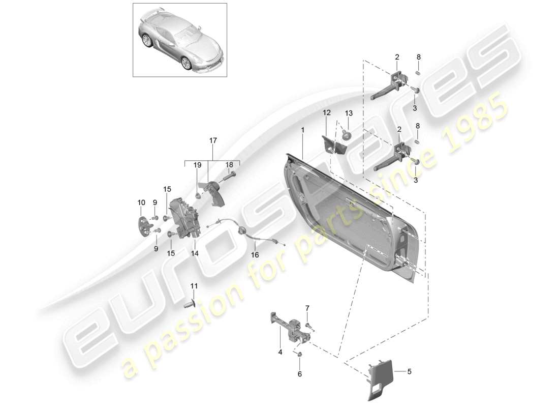 a part diagram from the porsche cayman parts catalogue