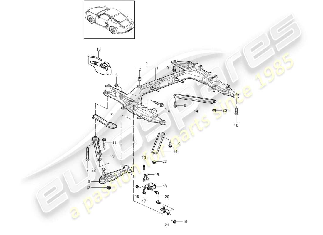 a part diagram from the porsche cayman parts catalogue