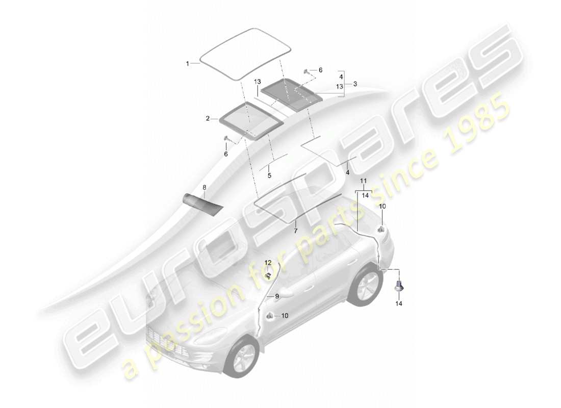 VIEW PARTS DIAGRAMS FROM THE PORSCHE MACAN PARTS CATALOGUE a part diagram from the porsche macan parts catalogue