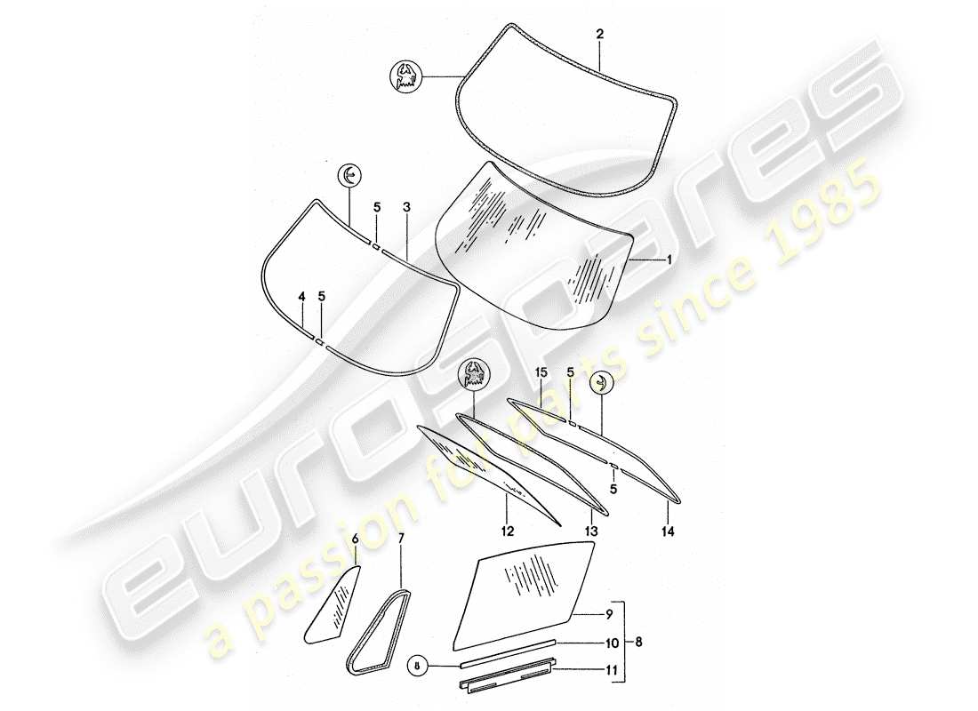 VIEW PARTS DIAGRAMS FROM THE PORSCHE 911 PARTS CATALOGUE a part diagram from the porsche 911 parts catalogue