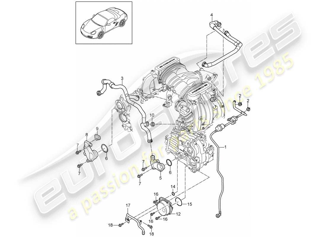a part diagram from the porsche boxster parts catalogue