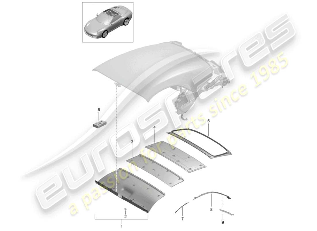 a part diagram from the porsche 2012 (991-1) parts catalogue