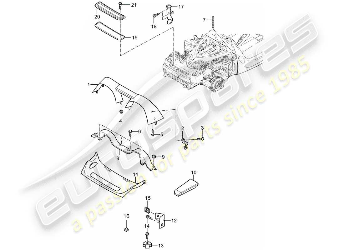 a part diagram from the porsche 2005 (carrera gt) parts catalogue