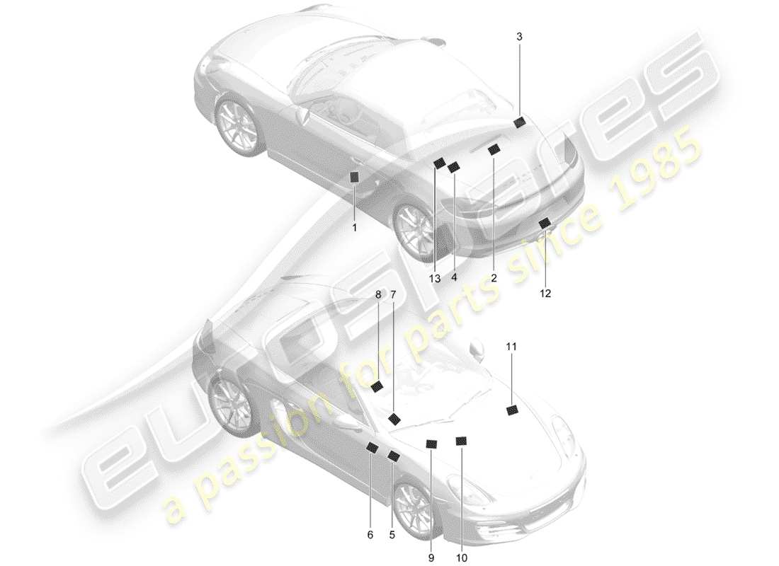 a part diagram from the porsche 2014 (981 boxster) parts catalogue