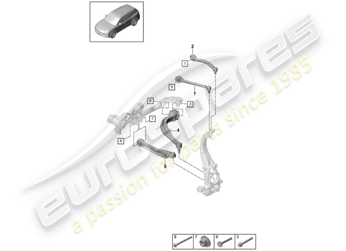 a part diagram from the porsche cayenne parts catalogue