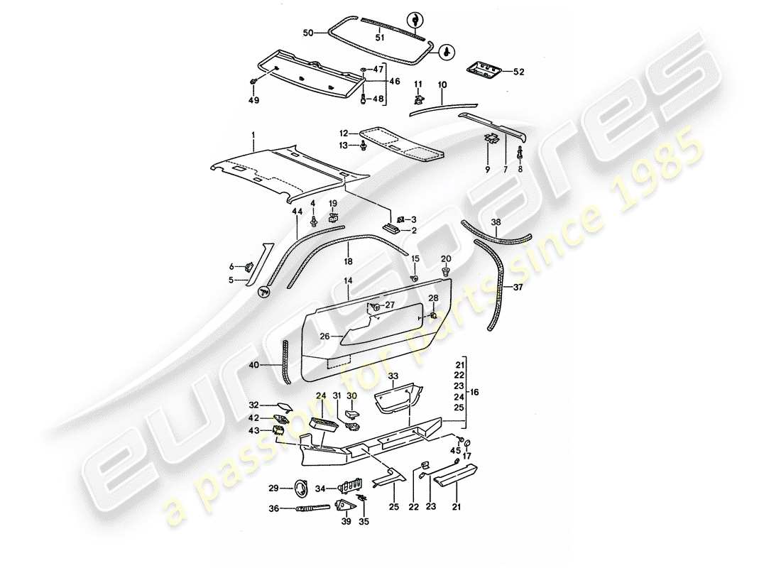 VIEW PARTS DIAGRAMS FROM THE PORSCHE 928 PARTS CATALOGUE a part diagram from the porsche 928 parts catalogue