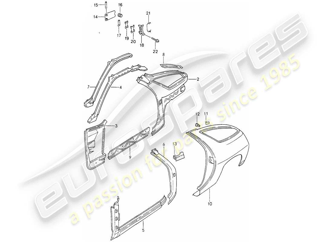 a part diagram from the porsche 928 parts catalogue