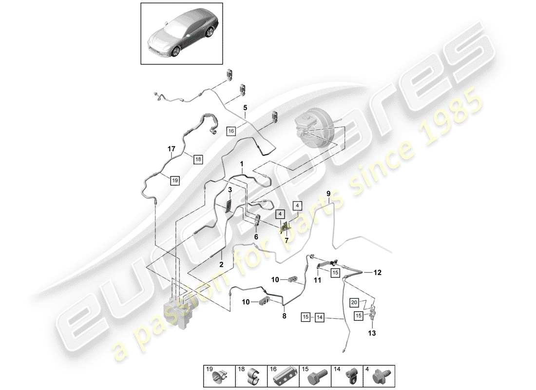 VIEW PARTS DIAGRAMS FROM THE PORSCHE PANAMERA PARTS CATALOGUE a part diagram from the porsche panamera parts catalogue