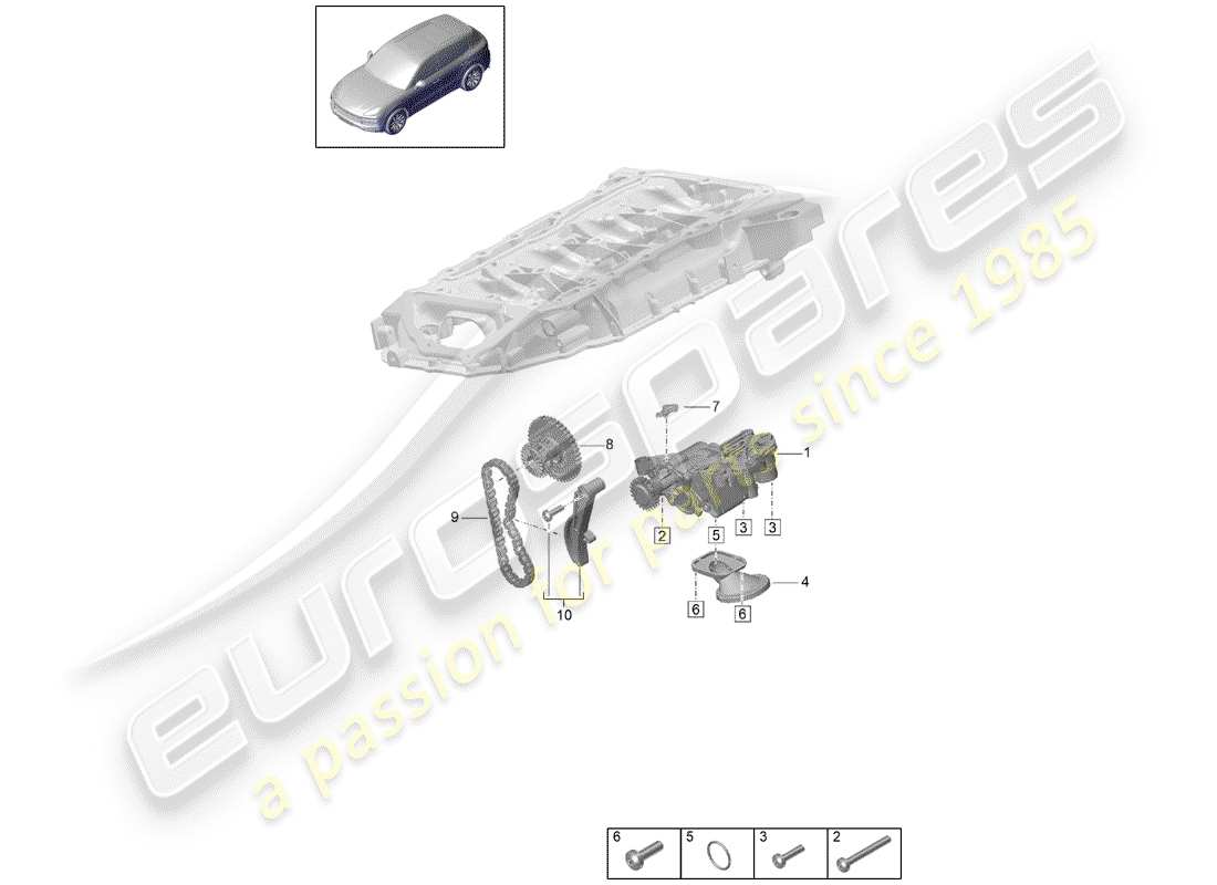 VIEW PARTS DIAGRAMS FROM THE PORSCHE CAYENNE PARTS CATALOGUE a part diagram from the porsche cayenne parts catalogue