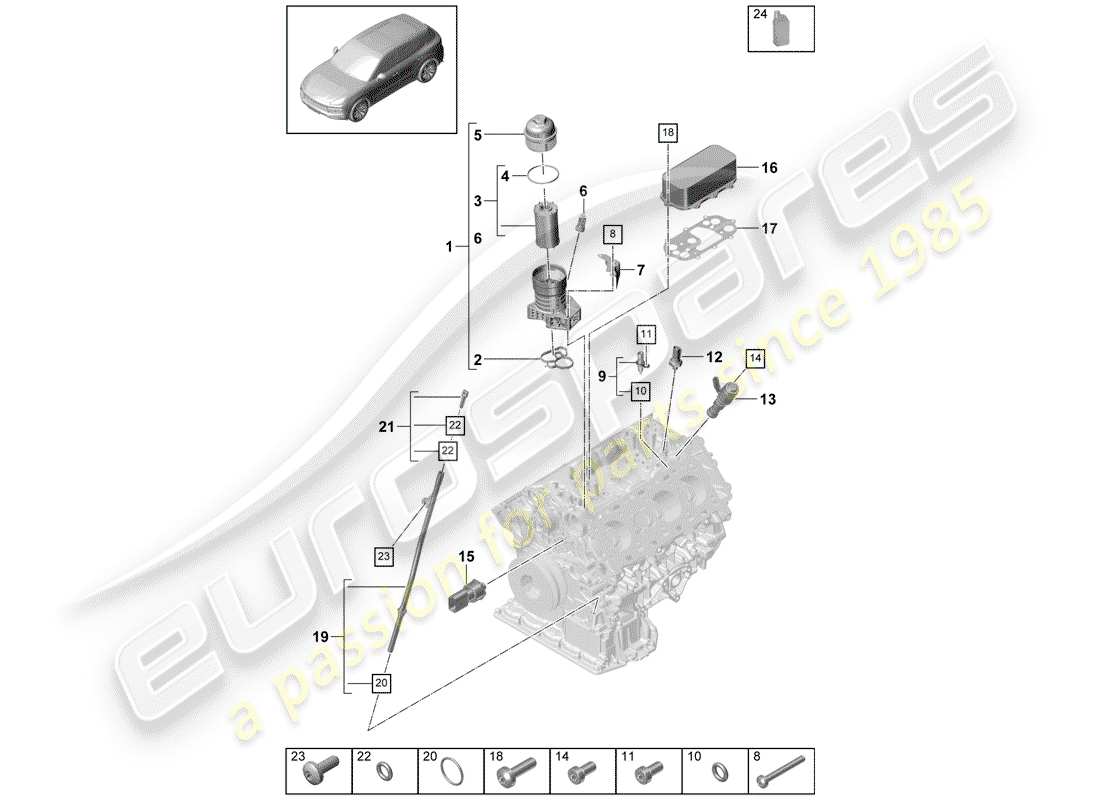 a part diagram from the porsche cayenne parts catalogue