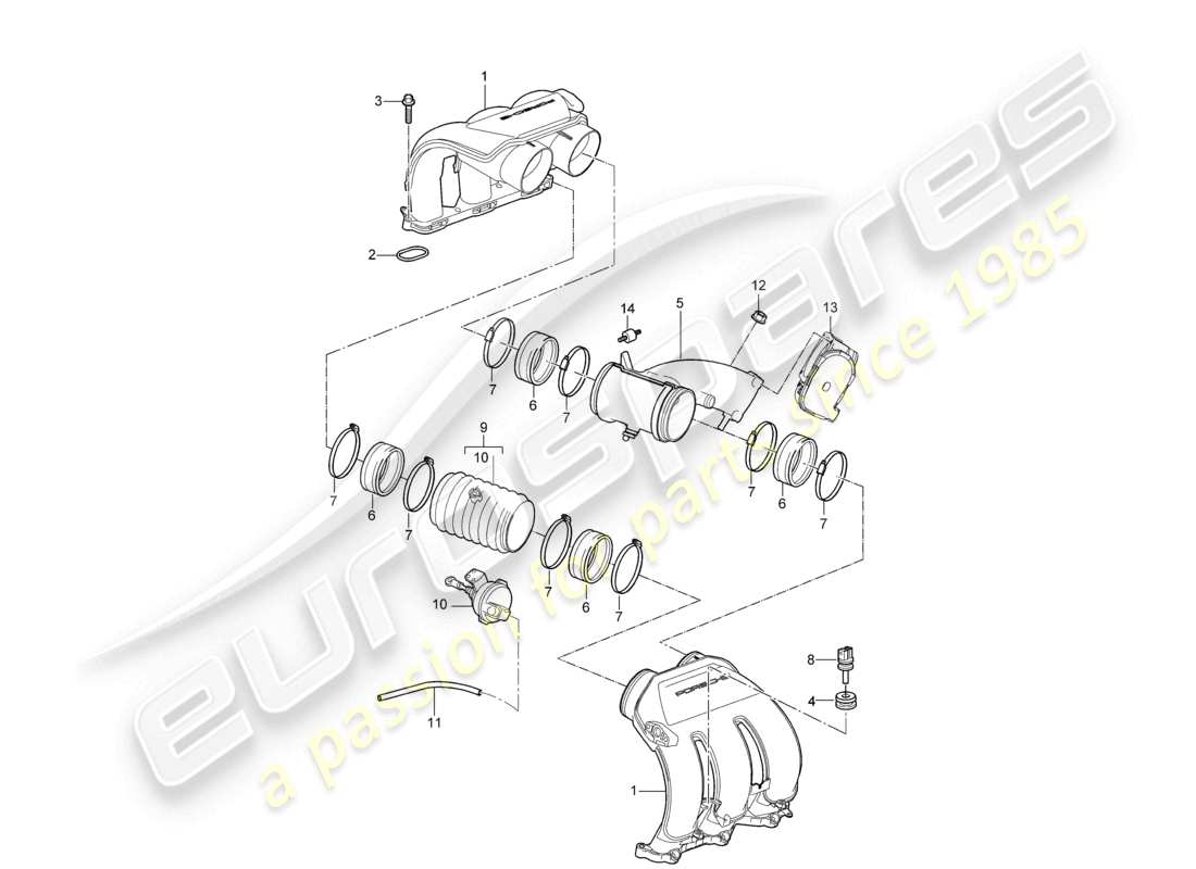 a part diagram from the porsche 2006 (987 cayman) parts catalogue