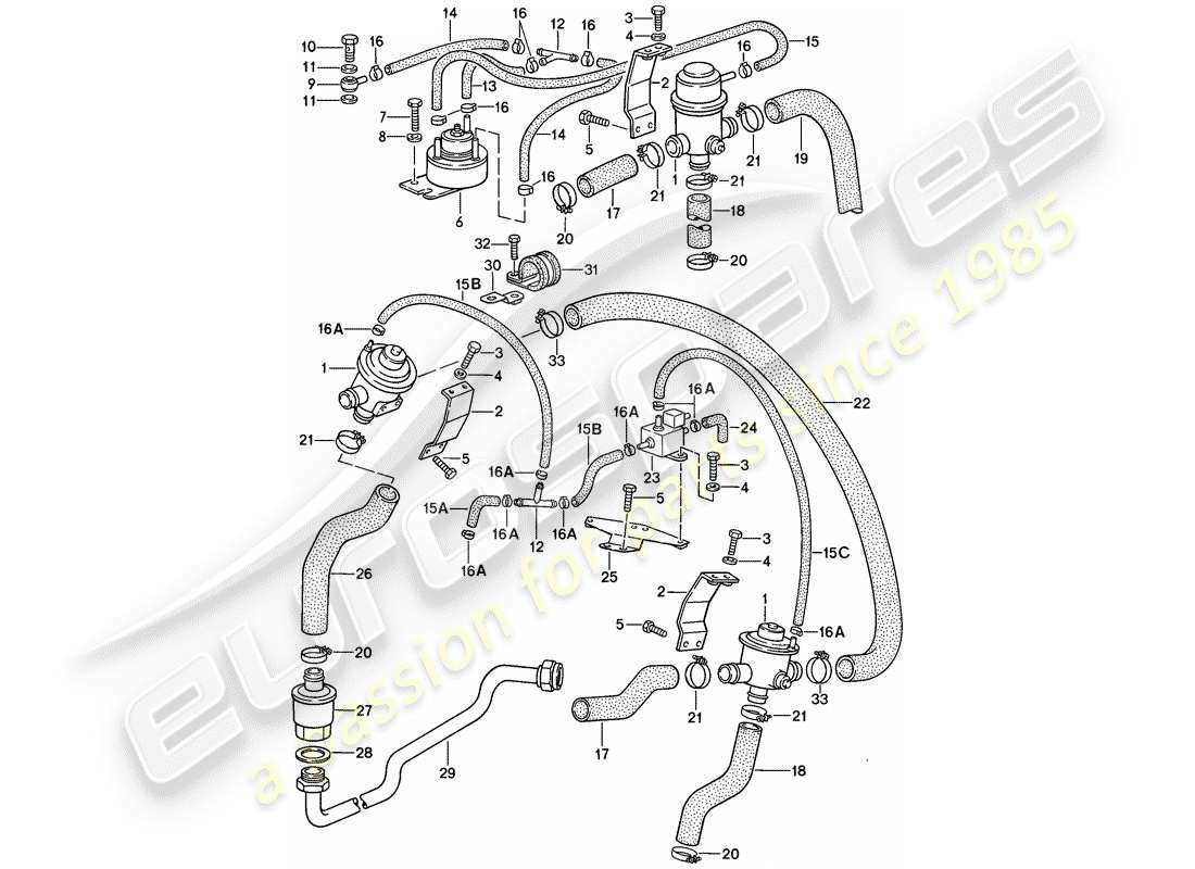 VIEW PARTS DIAGRAMS FROM THE PORSCHE 911 PARTS CATALOGUE a part diagram from the porsche 911 parts catalogue