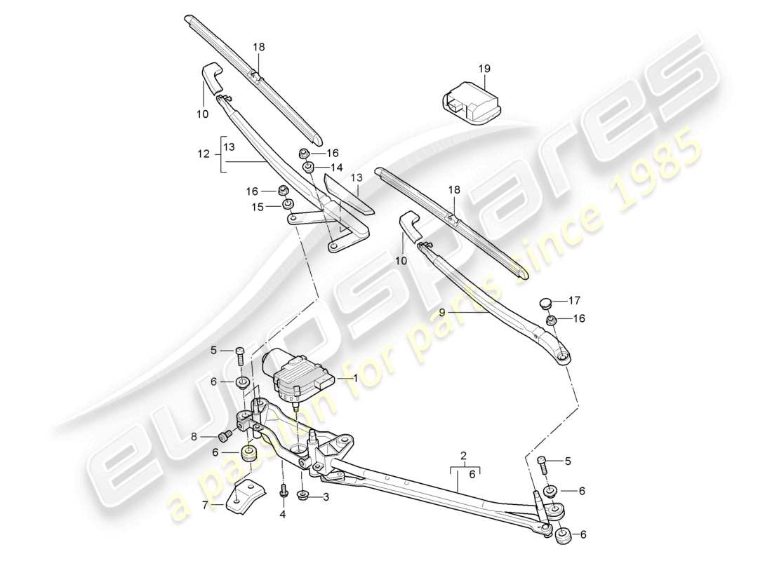 a part diagram from the porsche 2003 (cayenne e1 9pa) parts catalogue