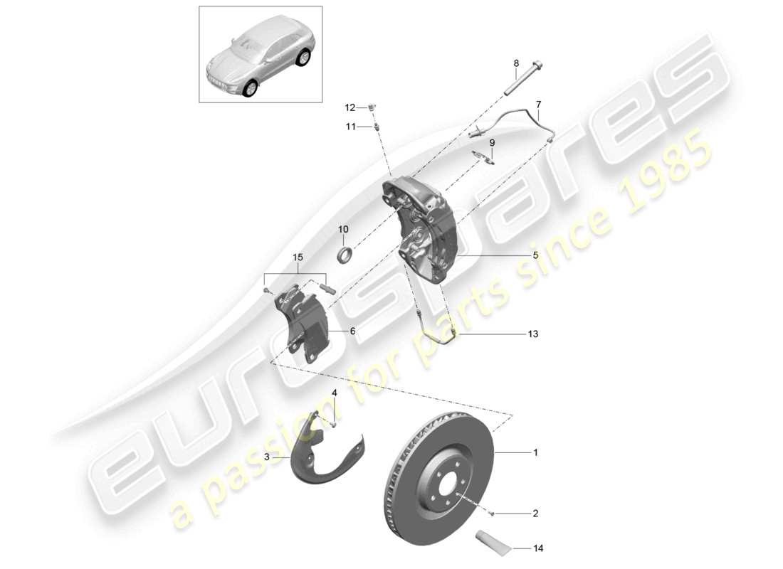 a part diagram from the porsche 2016 (macan) parts catalogue