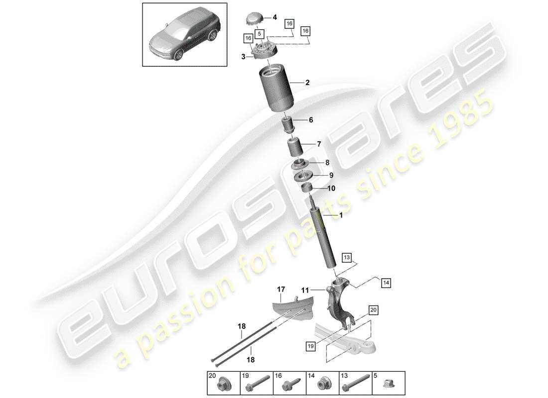 a part diagram from the porsche cayenne parts catalogue