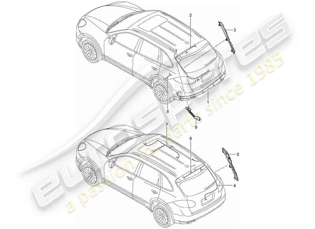 a part diagram from the porsche cayenne parts catalogue