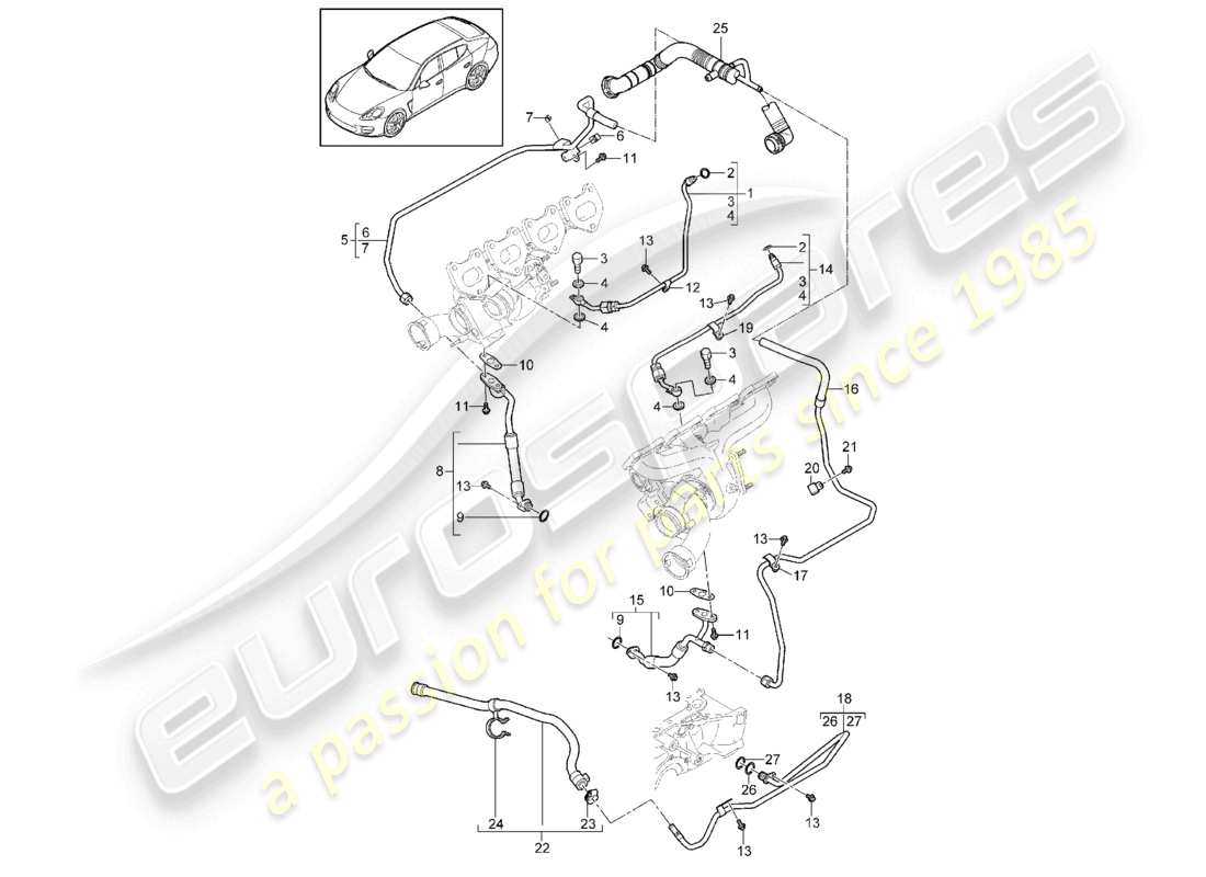 a part diagram from the porsche panamera parts catalogue