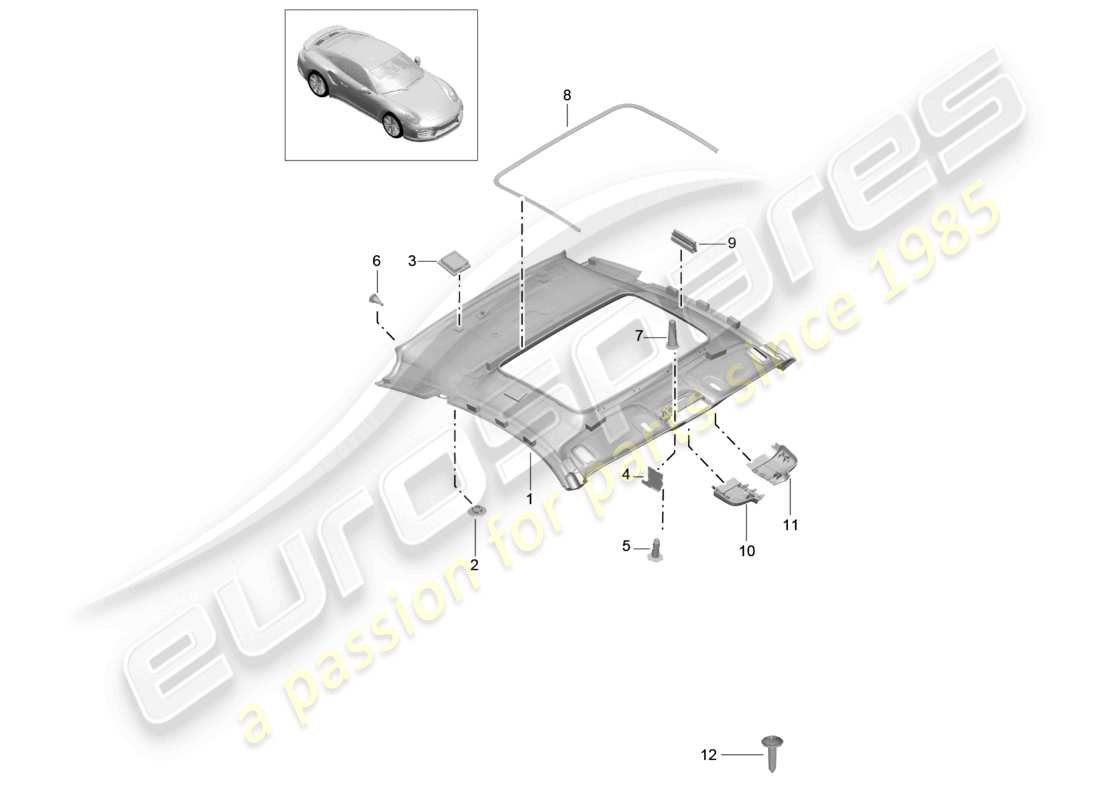 VIEW PARTS DIAGRAMS FROM THE PORSCHE 991 PARTS CATALOGUE a part diagram from the porsche 991 parts catalogue
