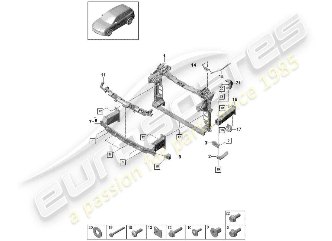 VIEW PARTS DIAGRAMS FROM THE PORSCHE CAYENNE PARTS CATALOGUE a part diagram from the porsche cayenne parts catalogue