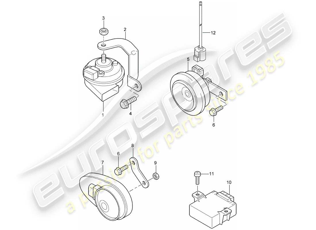 a part diagram from the porsche 2005 (cayenne e1 9pa) parts catalogue