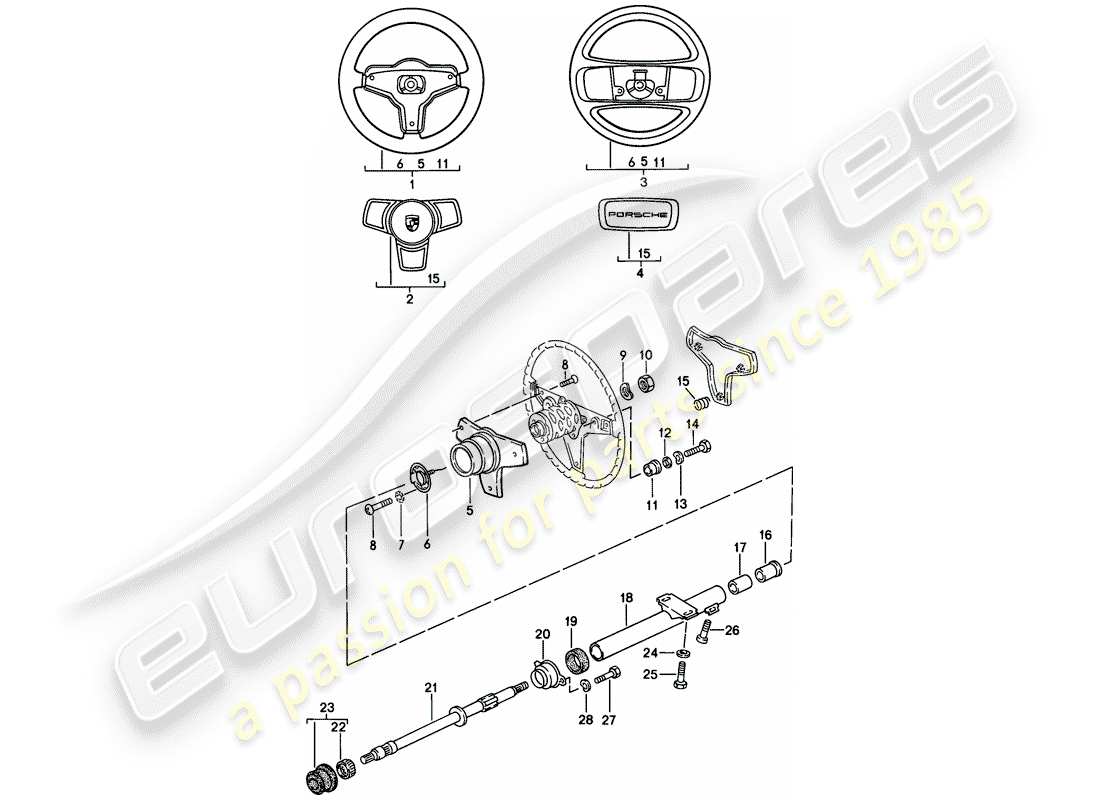 VIEW PARTS DIAGRAMS FROM THE PORSCHE 944 PARTS CATALOGUE a part diagram from the porsche 944 parts catalogue