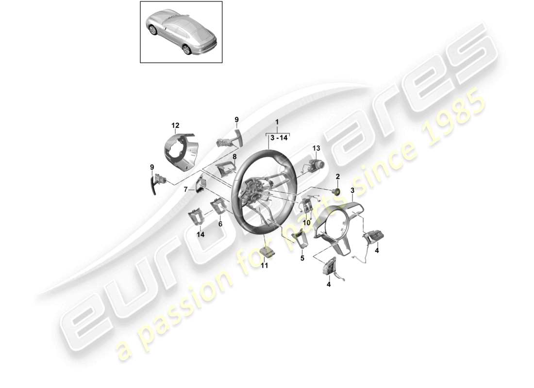 a part diagram from the porsche panamera parts catalogue