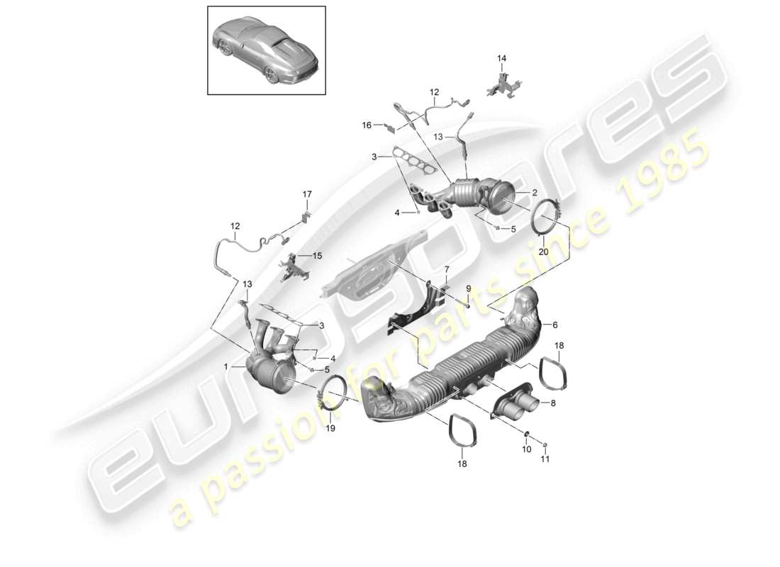 VIEW PARTS DIAGRAMS FROM THE PORSCHE 991 PARTS CATALOGUE a part diagram from the porsche 991 parts catalogue