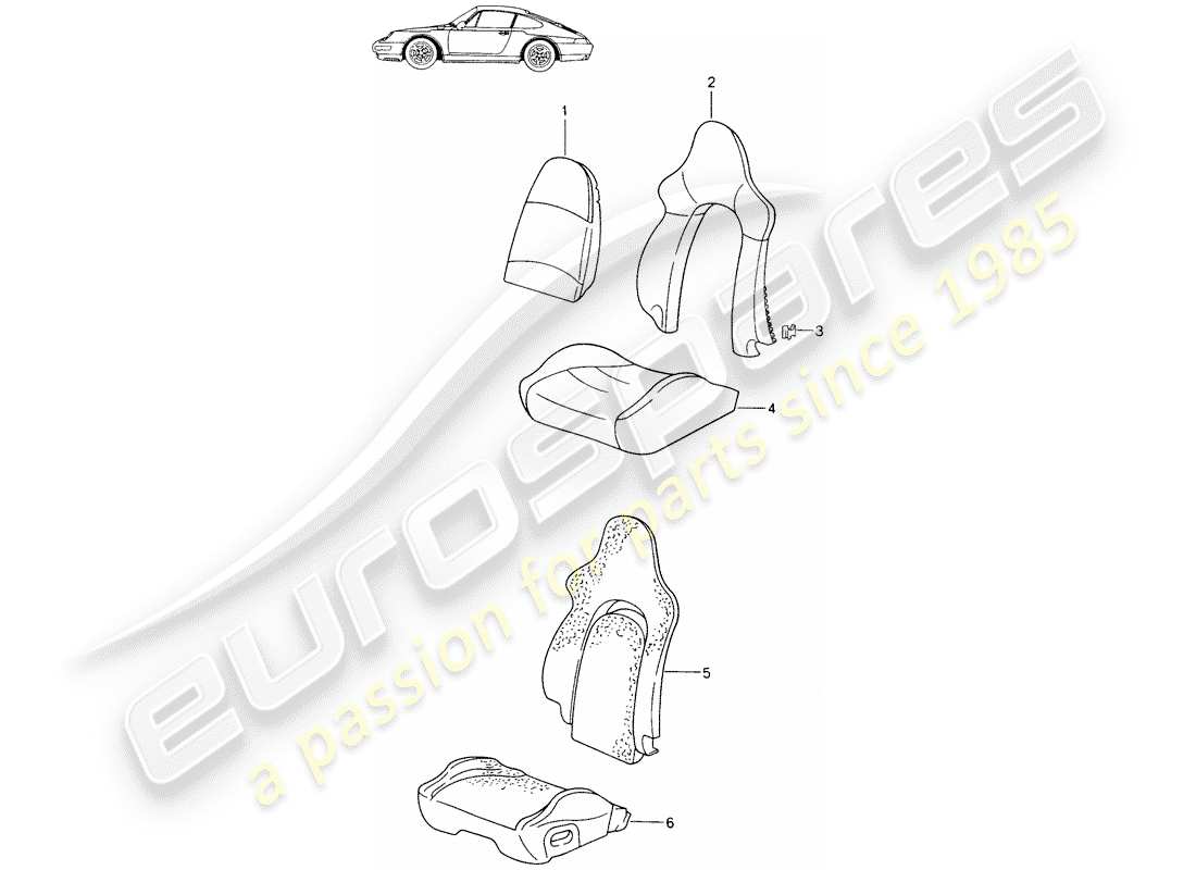 a part diagram from the porsche accessories and tequipment parts catalogue