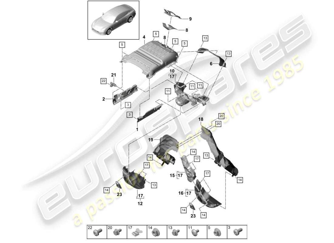 a part diagram from the porsche panamera parts catalogue