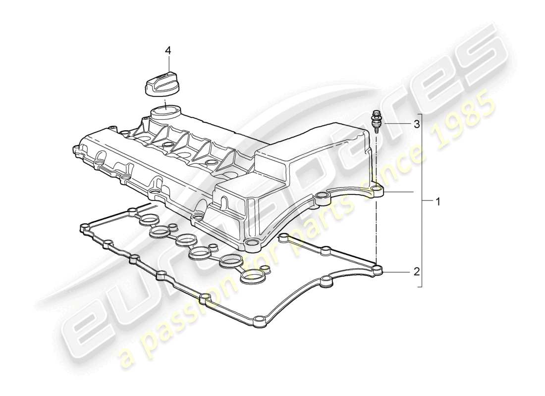a part diagram from the porsche 2010 (cayenne e1 9pa) parts catalogue