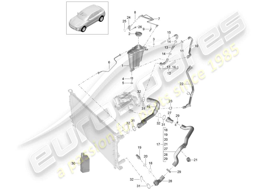 a part diagram from the porsche macan parts catalogue