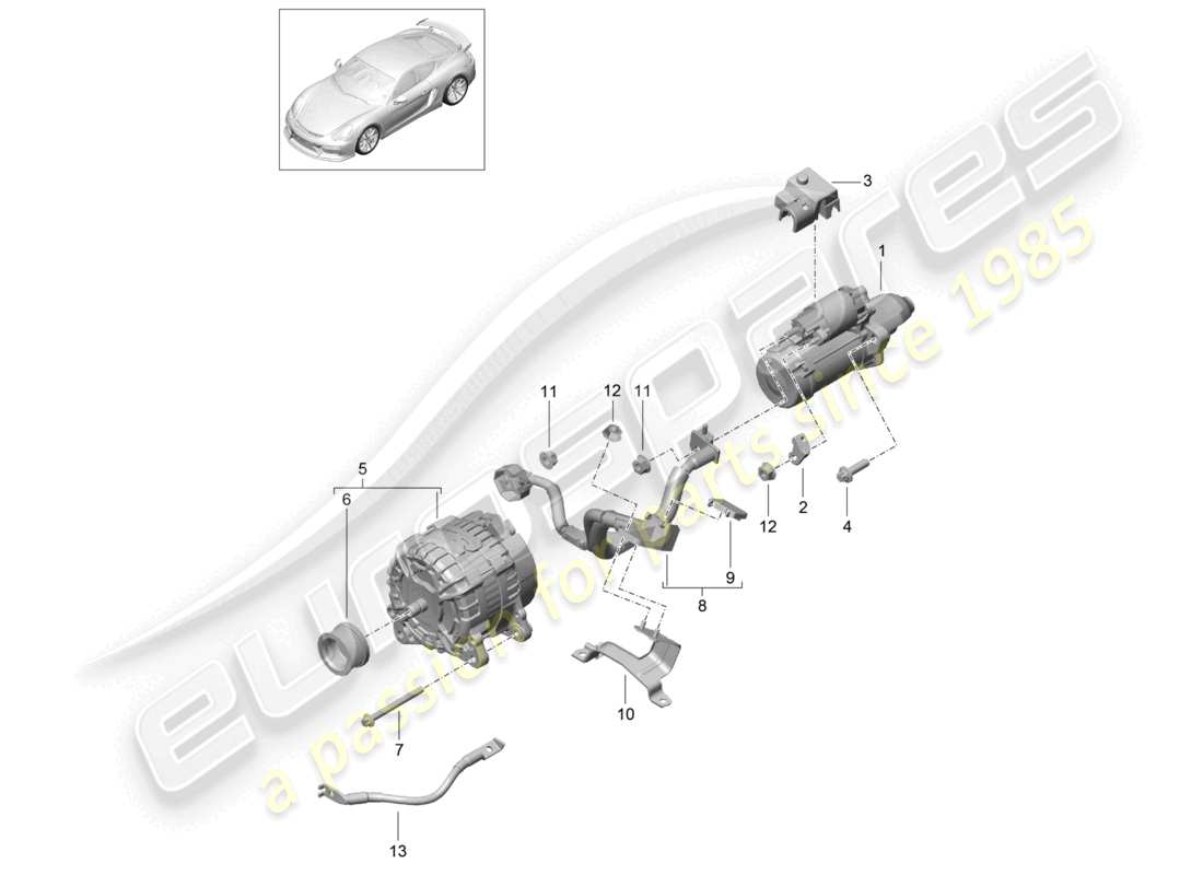 VIEW PARTS DIAGRAMS FROM THE PORSCHE CAYMAN PARTS CATALOGUE a part diagram from the porsche cayman parts catalogue