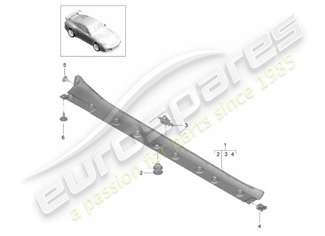 VIEW PARTS DIAGRAMS FROM THE PORSCHE 991 PARTS CATALOGUE a part diagram from the porsche 991 parts catalogue