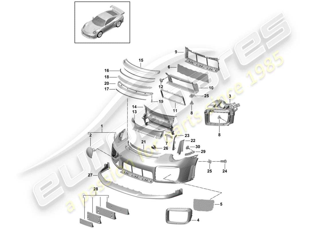 a part diagram from the porsche 991 parts catalogue