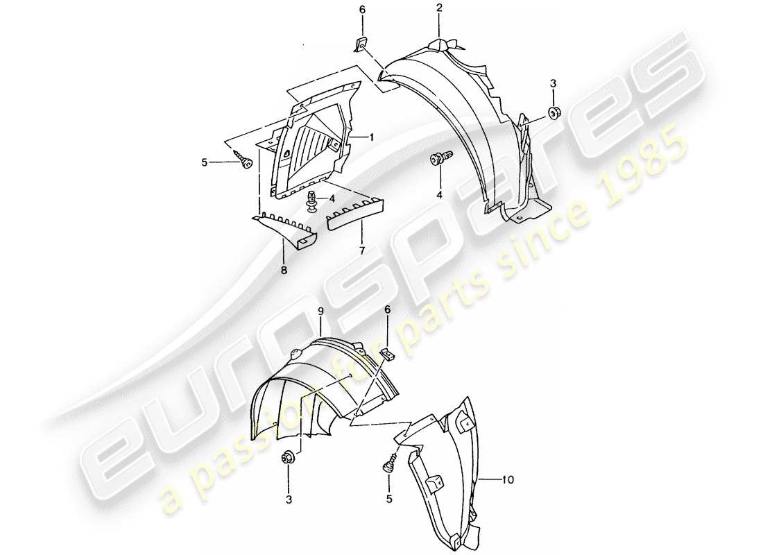 a part diagram from the porsche 2003 (996 turbo / gt2) parts catalogue