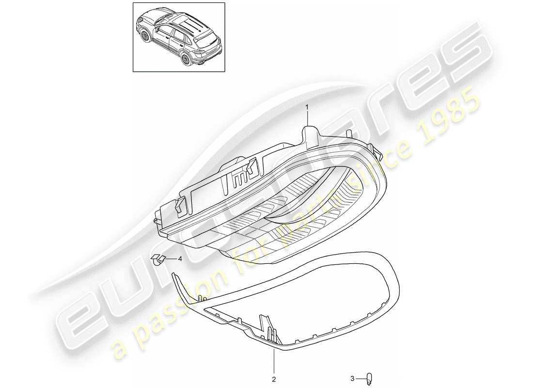 VIEW PARTS DIAGRAMS FROM THE PORSCHE CAYENNE PARTS CATALOGUE a part diagram from the porsche cayenne parts catalogue