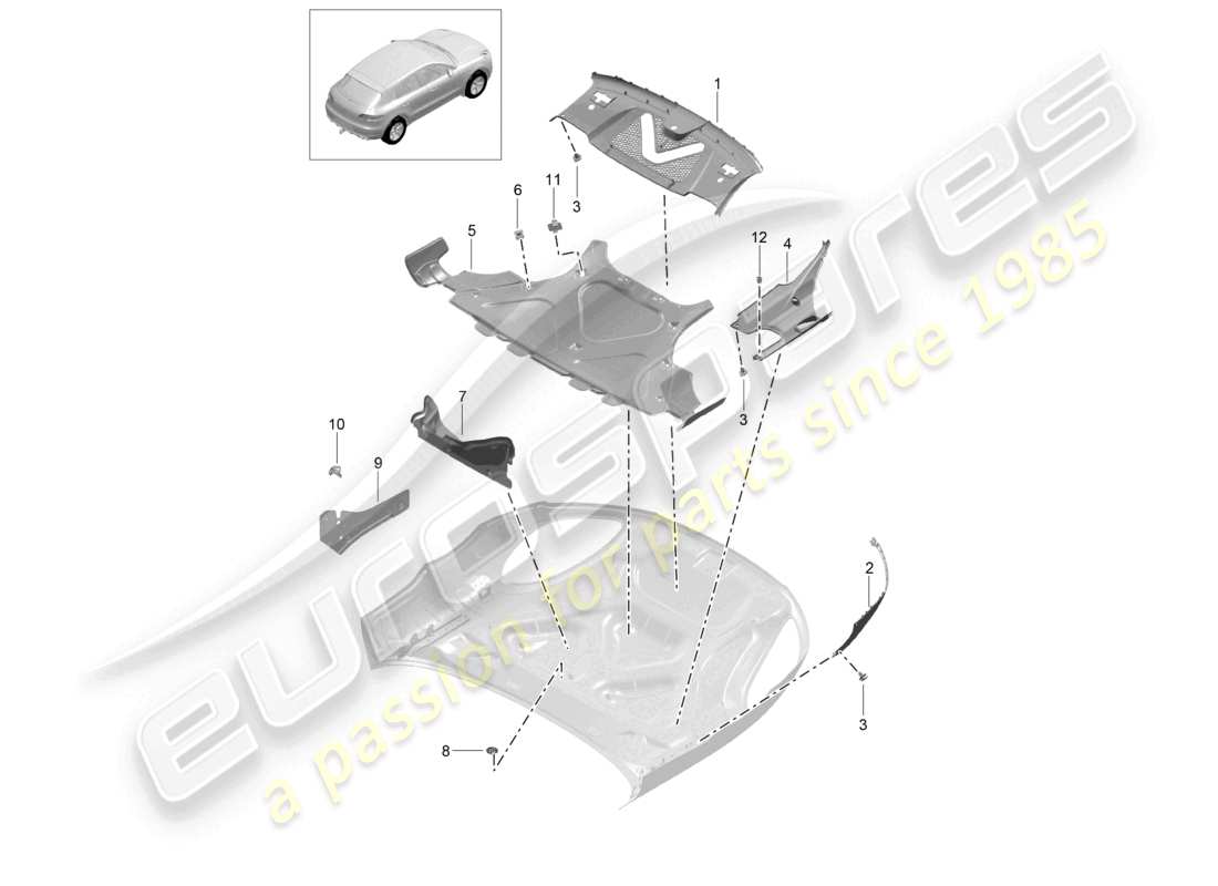 VIEW PARTS DIAGRAMS FROM THE PORSCHE MACAN PARTS CATALOGUE a part diagram from the porsche macan parts catalogue