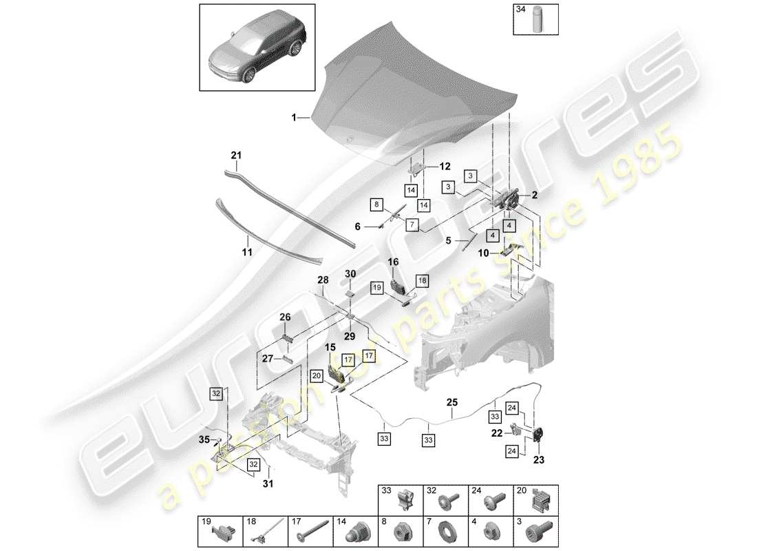 VIEW PARTS DIAGRAMS FROM THE PORSCHE CAYENNE PARTS CATALOGUE a part diagram from the porsche cayenne parts catalogue