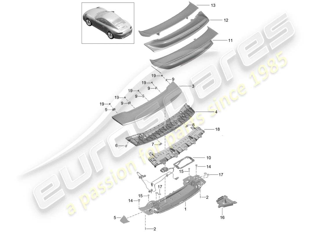 VIEW PARTS DIAGRAMS FROM THE PORSCHE 991 PARTS CATALOGUE a part diagram from the porsche 991 parts catalogue