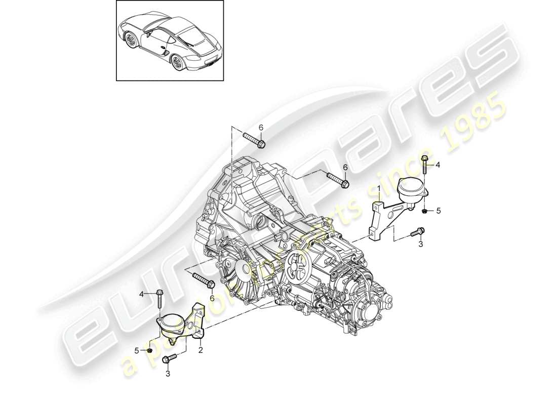 a part diagram from the porsche cayman parts catalogue